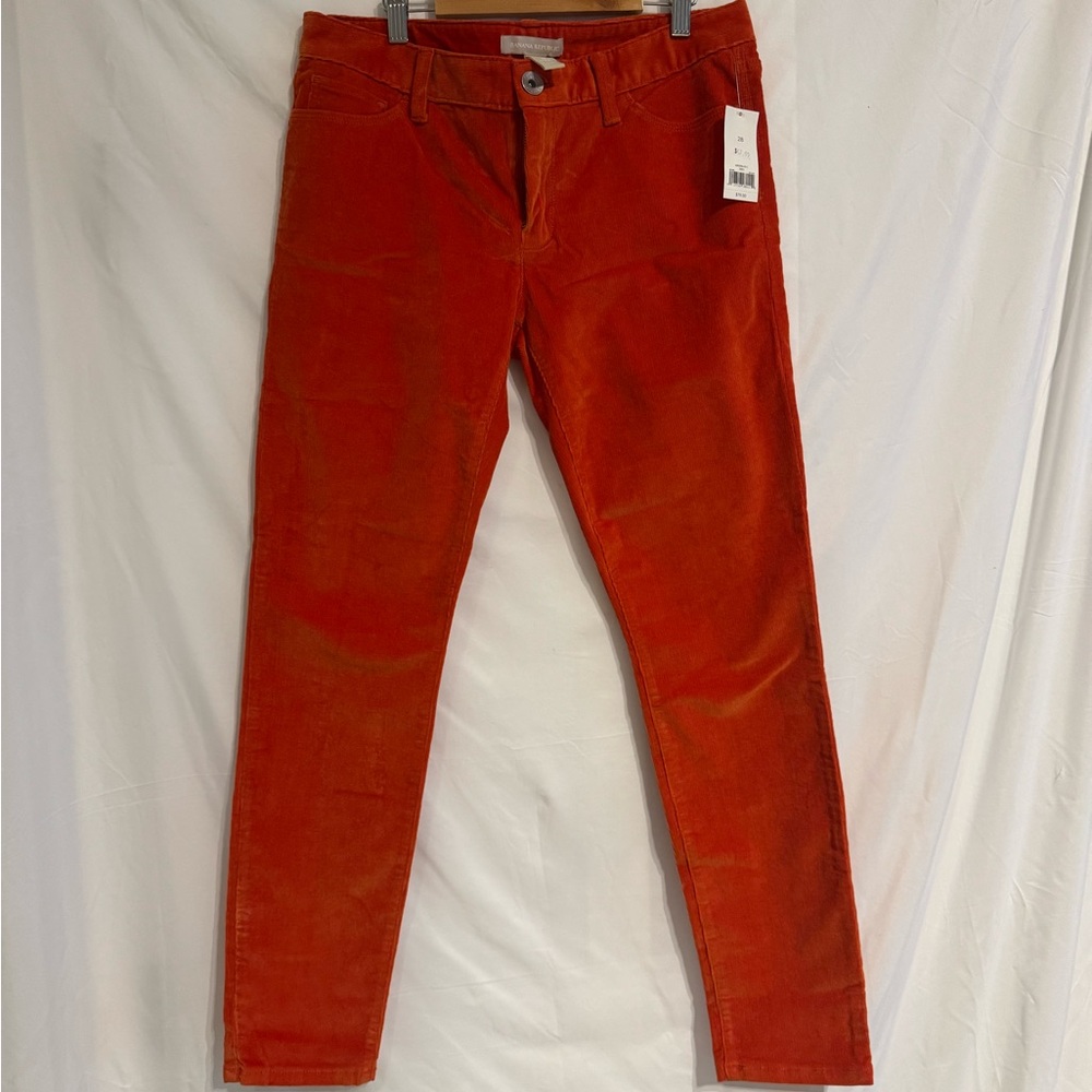 Banana Republic Orange Low Rise Corduroy Skinny Trousers